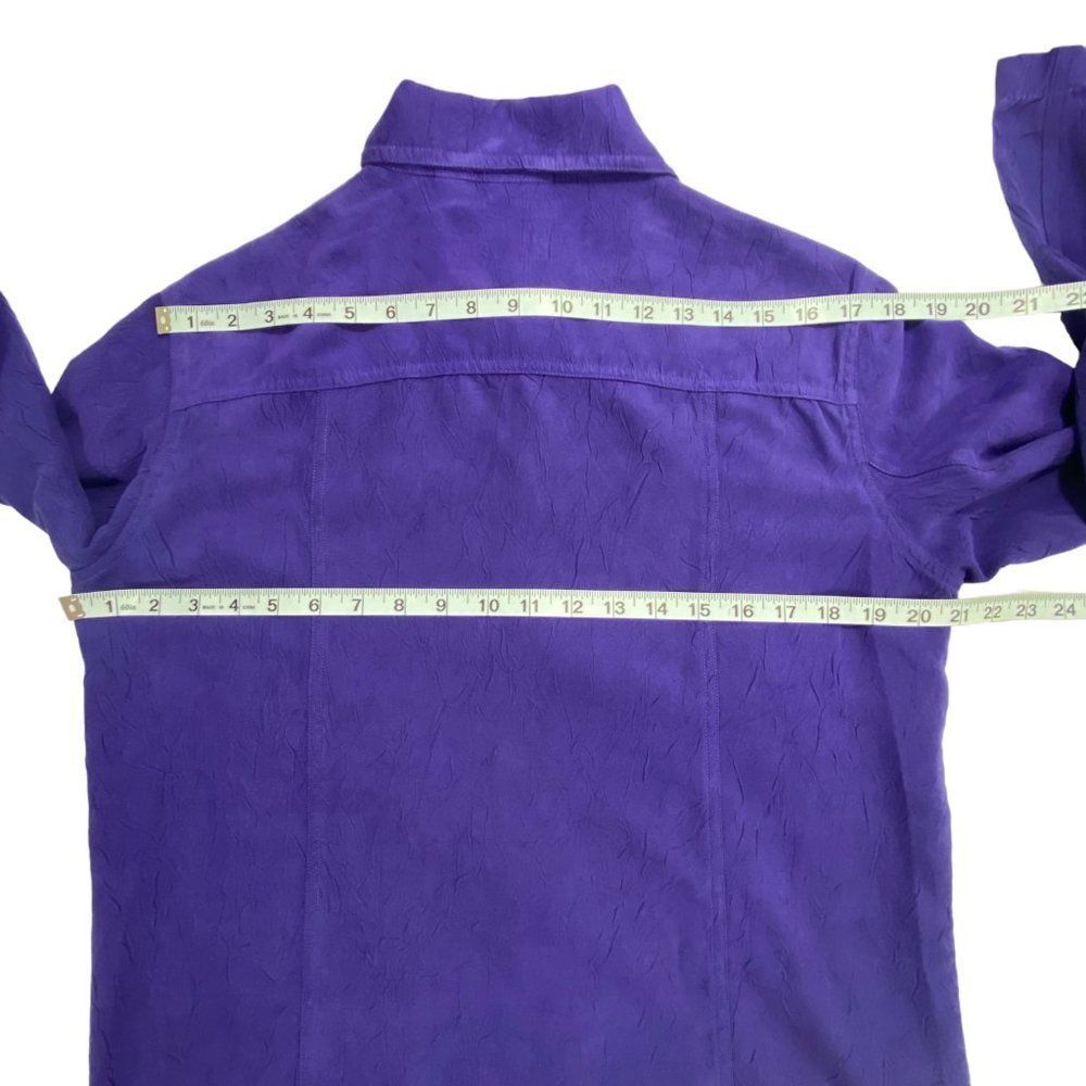 Chicos Womens Jacket | Size 1 | Royal Purple | Textured Fabric | Lightweight - Picture 5 of 10